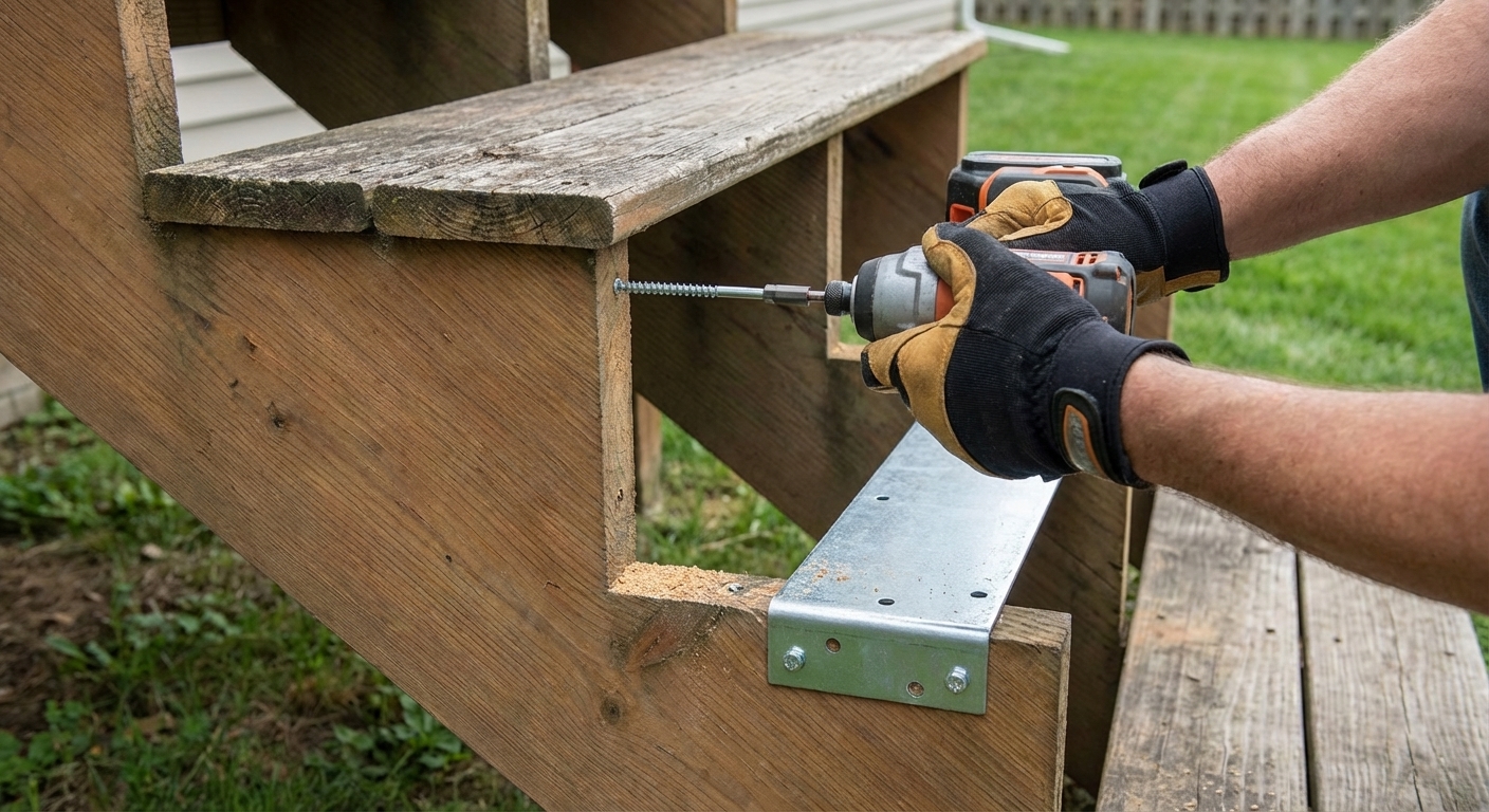 Deck stairs repair
